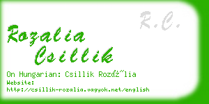 rozalia csillik business card